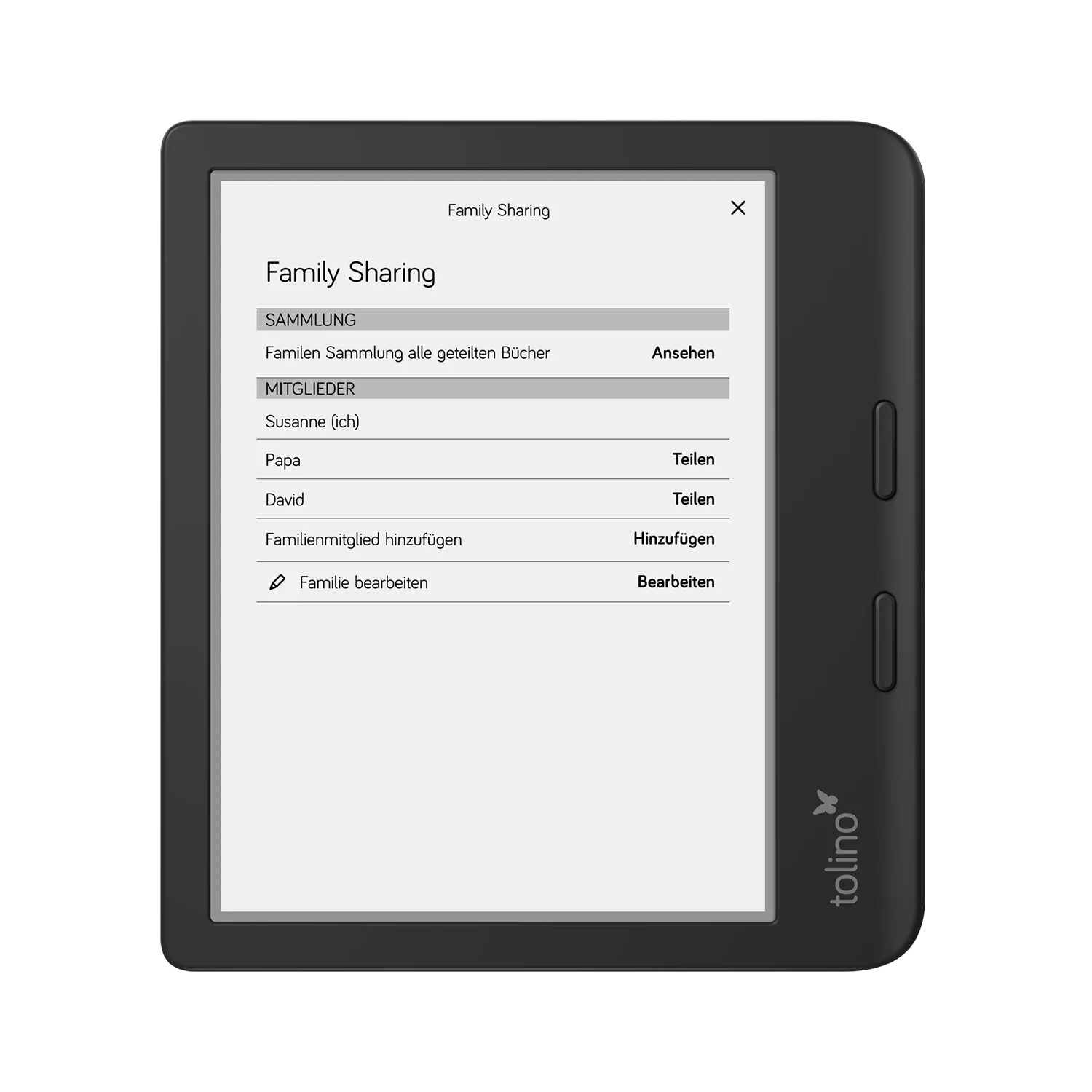 eReader mit Family Sharing